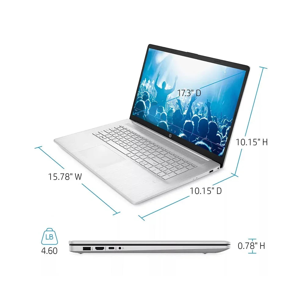 11th Audio, OS, Keyboard, Intel RAM, 32GB Backlit Intel HD Webcam, 17.3" i7-1165G7, PCIe Silver, FHD SSD, HD Core Graphics, HP 1TB Windows IPS Generation Laptop 32GB Xe USB Iris Computer, 2021 Card