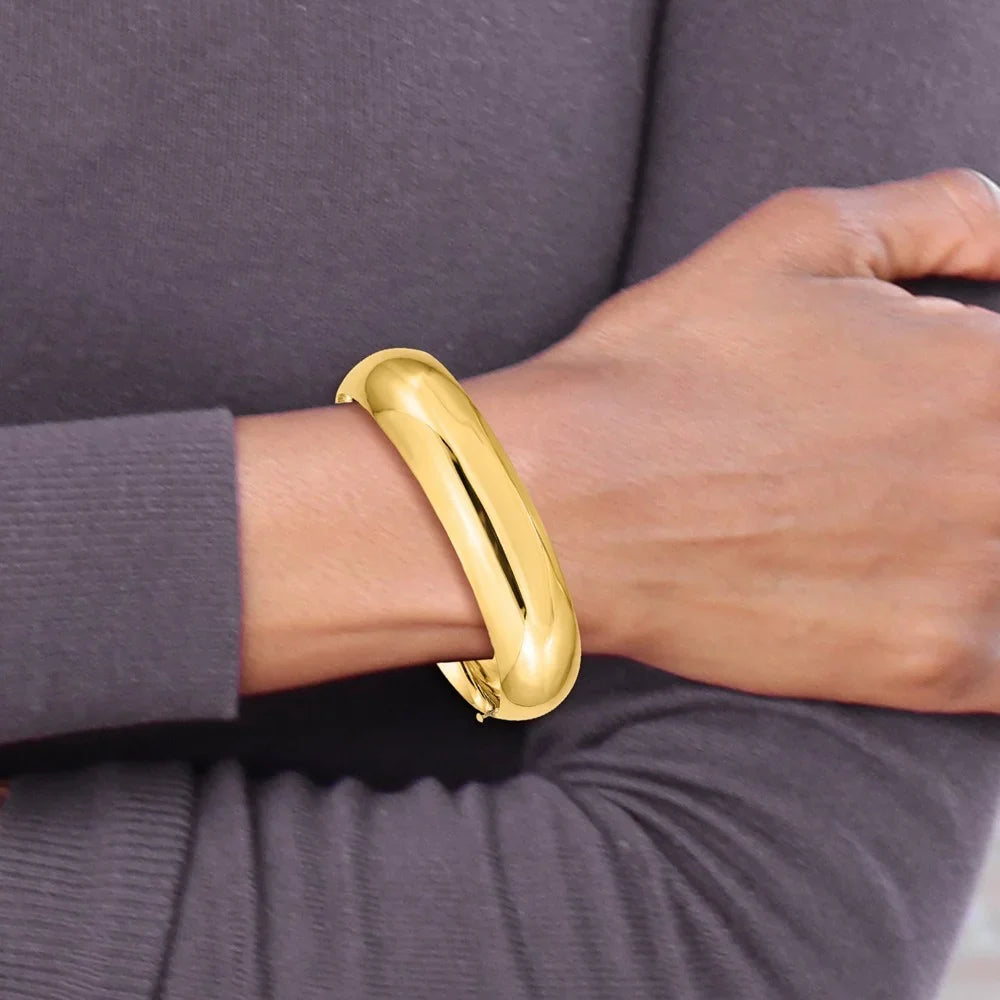 Bracelet 14k Hinged Polished Oversize QHP11/16O High Bangle 11/16