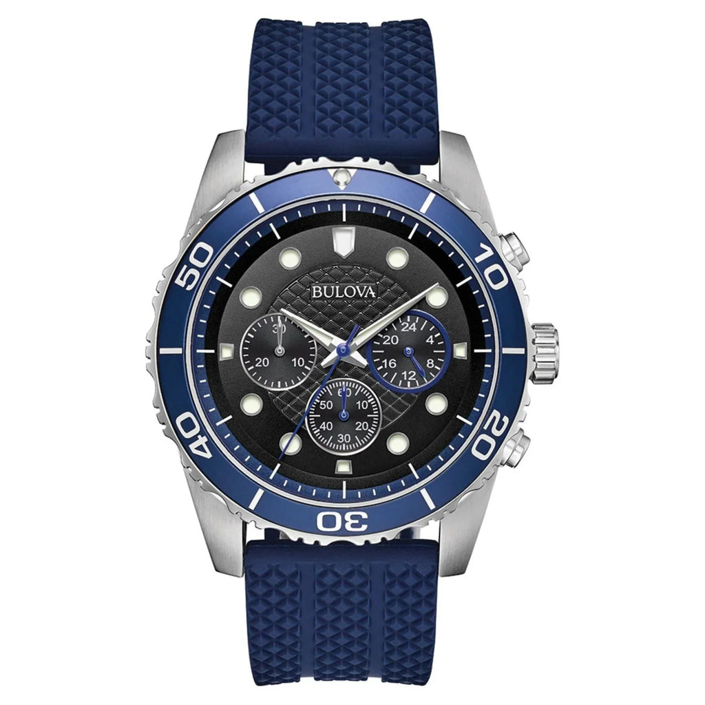 Mens Watch Sport Black Chronograph 98A190 Dial Bulova