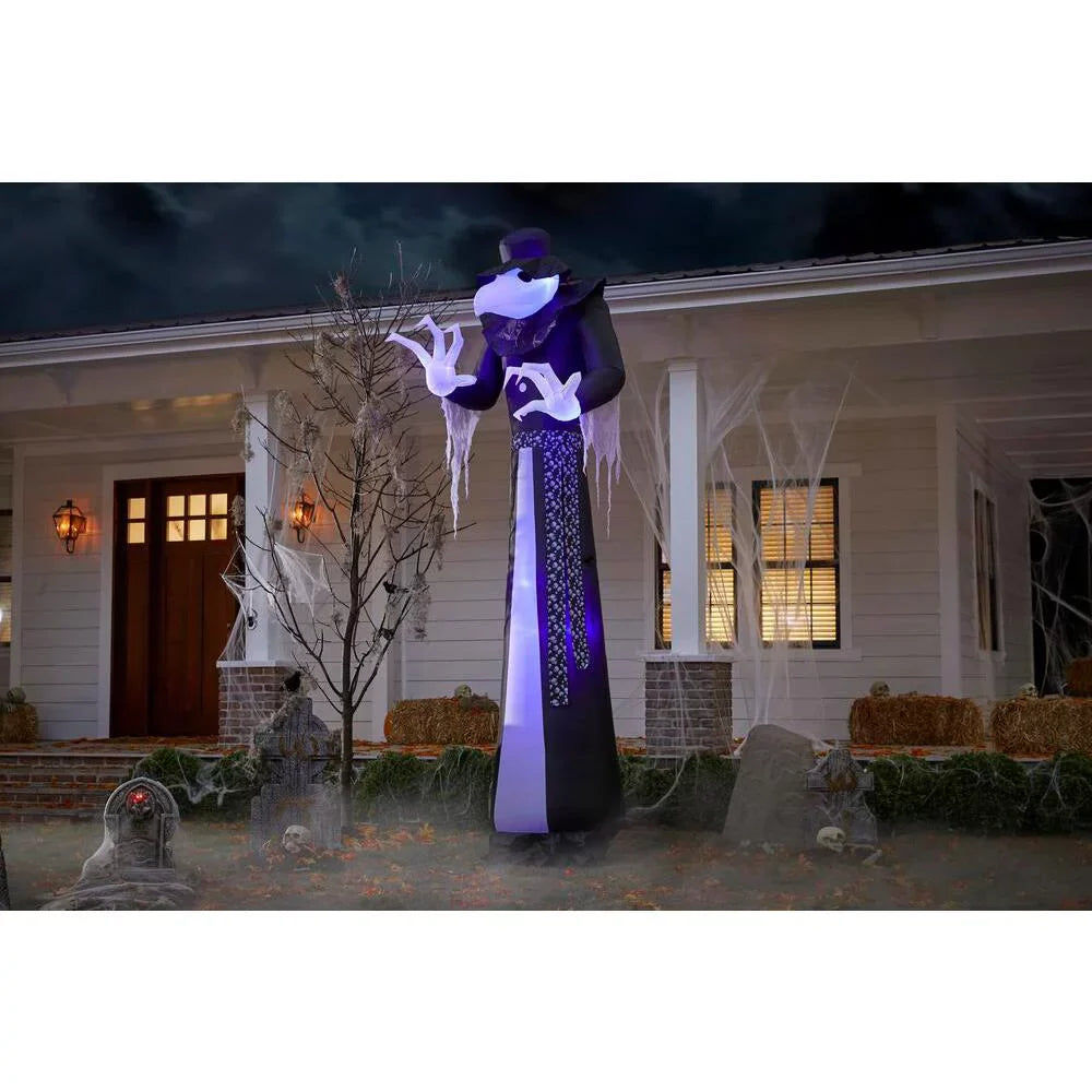 Short Circuit Inflatable Halloween Lightshow Victorian 12 Reaper with Projection ft.