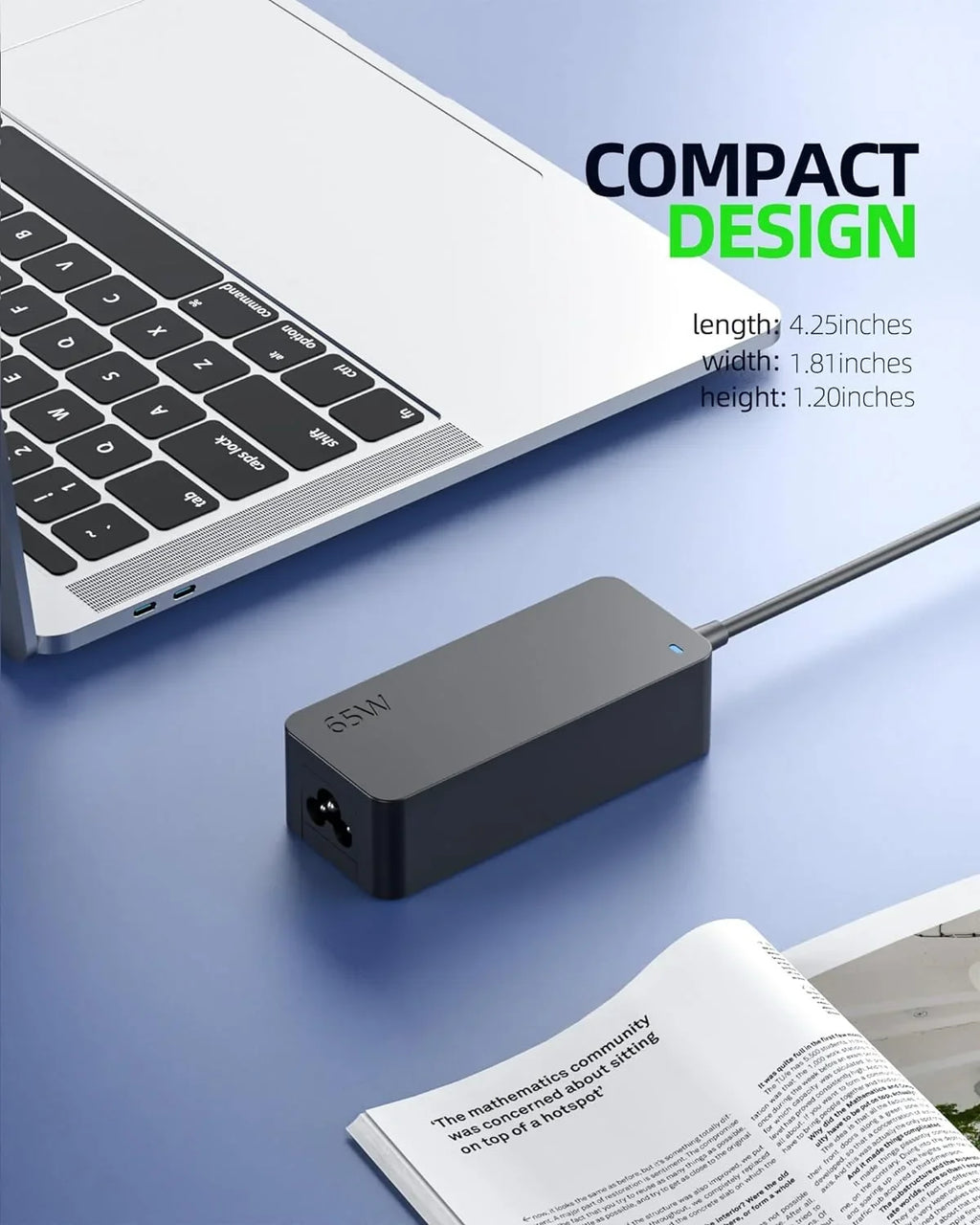 Chromebook HP Envy 45W Spectre Laptop 14, Charger x2 Elitebook, USB-C (Safety Probook, 65W x360, Elite x360, for - Fast