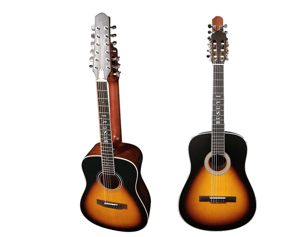2021 12/6 Double Sunset Busuyi Guitar PT Sided Double Neck, Strings Acoustic