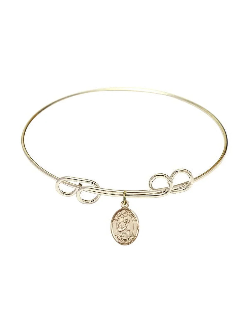 Bracelet w/ Loop Isaac 8 St. in Jogues inch Double Round Gold-Filled Bangle