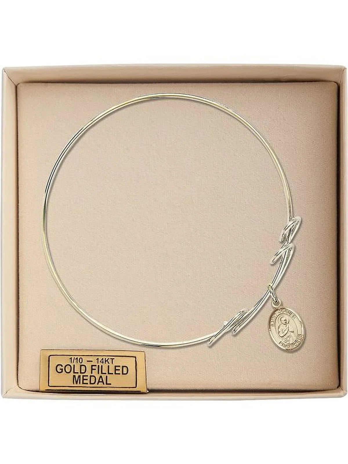 Bracelet w/ Loop Isaac 8 St. in Jogues inch Double Round Gold-Filled Bangle