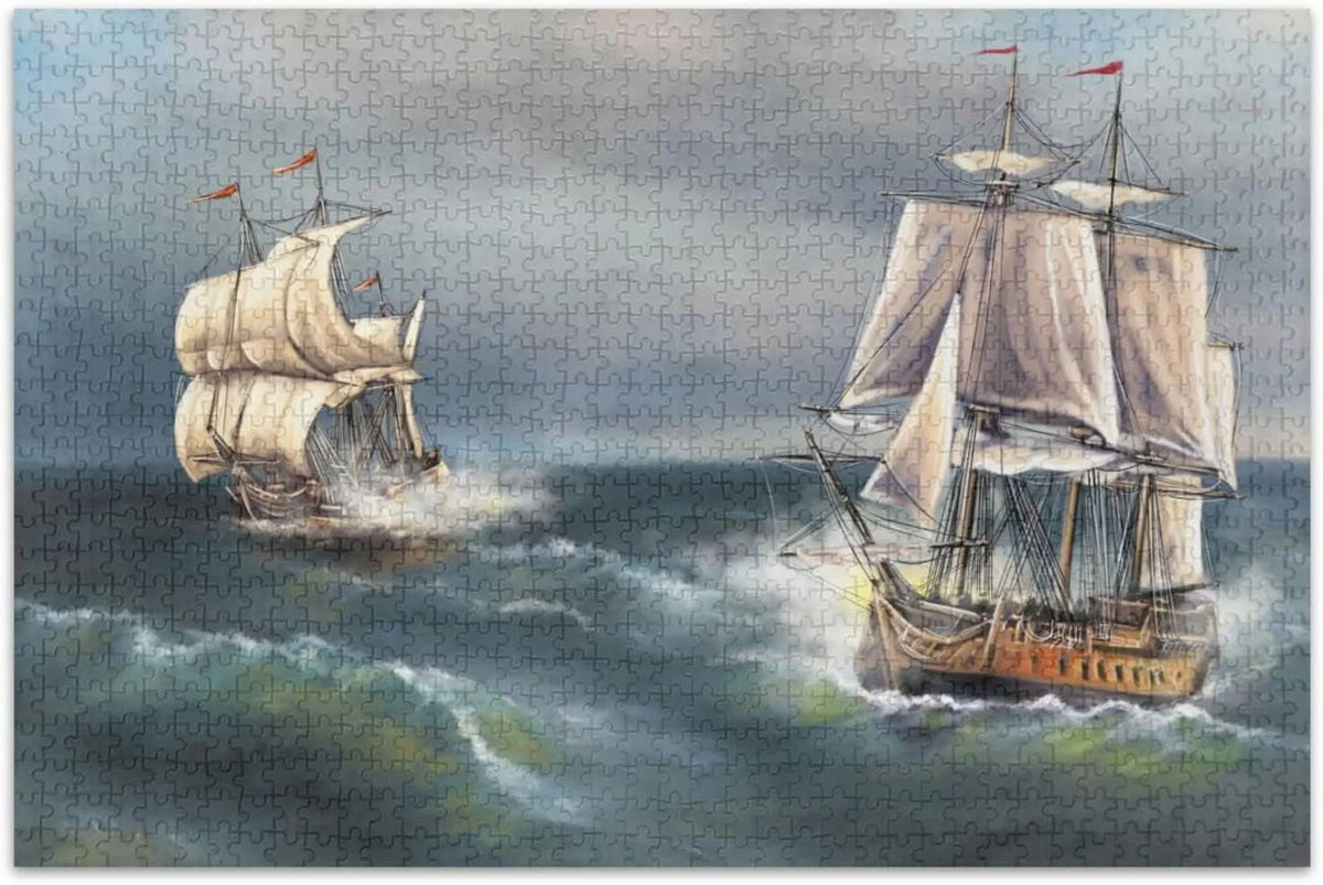 in of to Sea Colored Landscape Back Cooperation Sailboat Pcs Irregular Reduce on Difficulty, a 500 Happy Oil Puzzle Letters of a Paintings with Time Box, Printed SKYSONIC