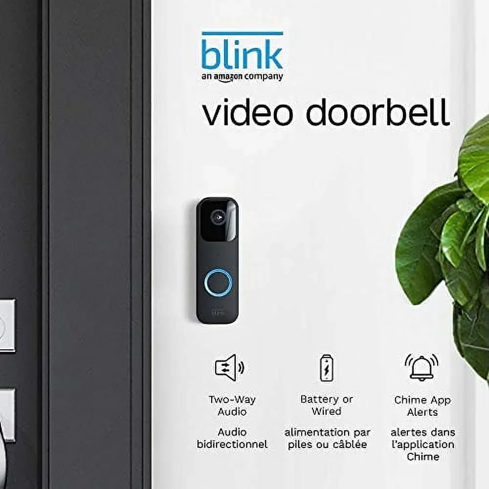 chime audio, Introducing app | alerts motion HD enabled and — 2 Blink Doorbell + Sync wire-free Module wired Video Two-way and video, Alexa or (Black)