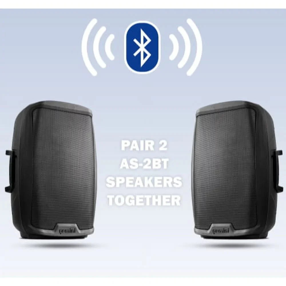 AS-2115BT Speakers Watts 15" System Pro Inch PA 2000 Bluetooth Sound Audio Gemini Active DJ