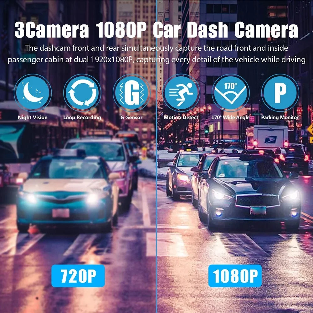 Camera New Rear Dual G Car Front Dash Lens Recorder sensor Cam 1080P Video HD Inside