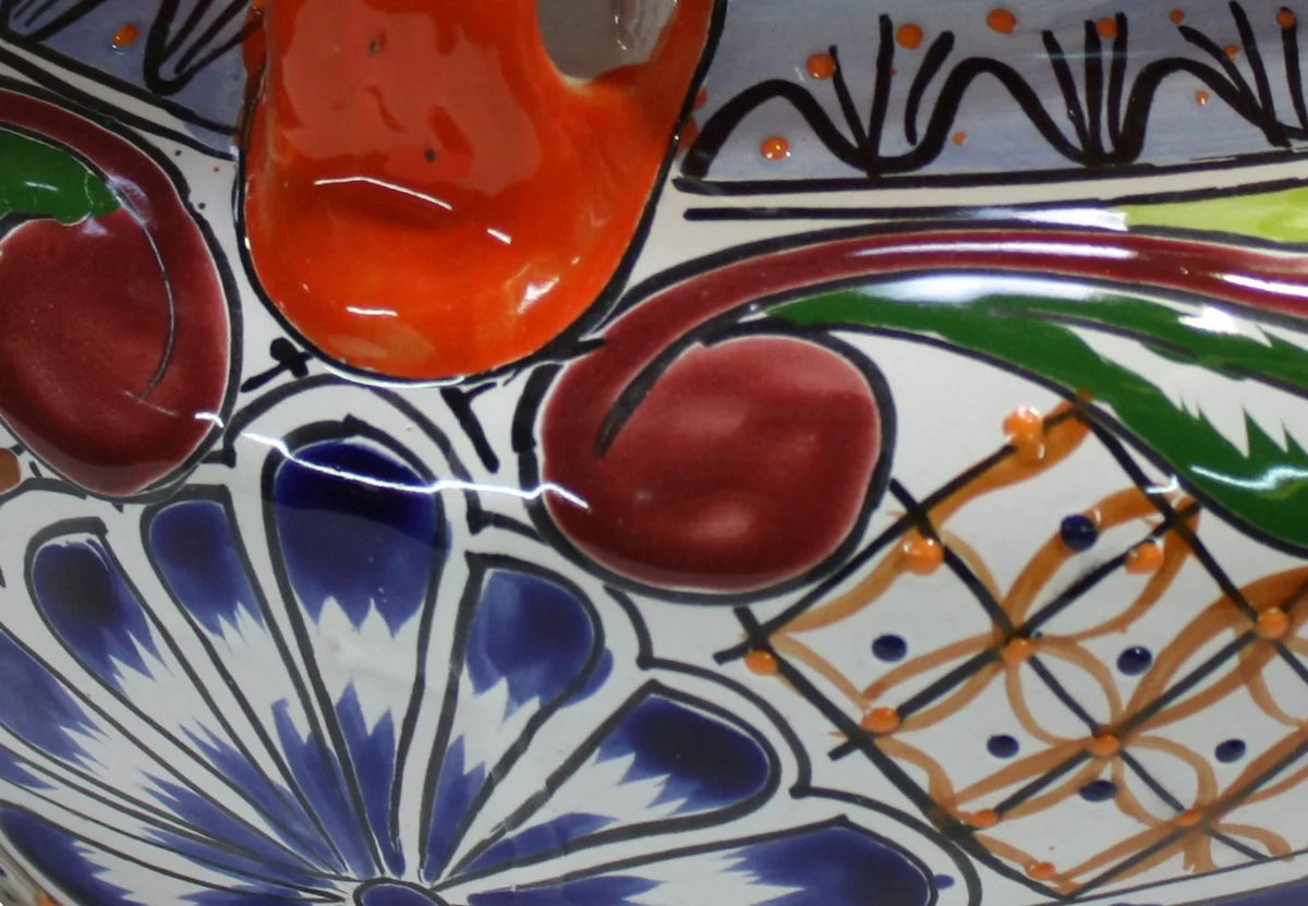 Cherato Garden Pot Talavera Colors Small-Sized Mexican Ceramic