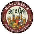 Bar Metal and NATHANIEL'S Decor 200120020495 12" Round Grill Wall Kitchen Sign