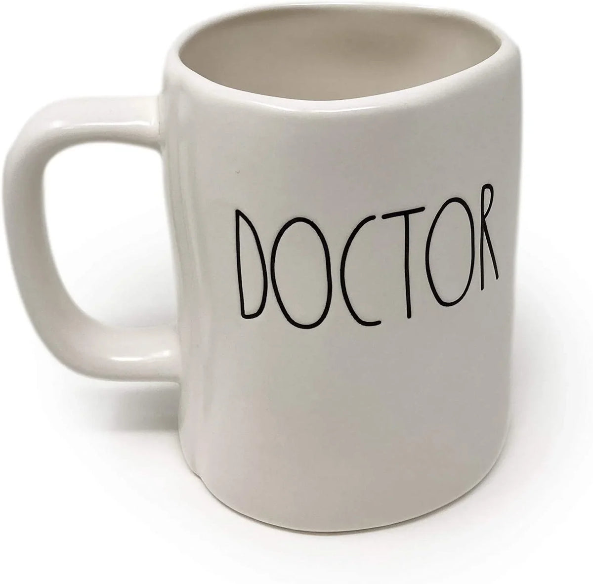 Tea Mug LL Mug with HERO Dunn Rae Ceramic Black White DOCTOR Letter