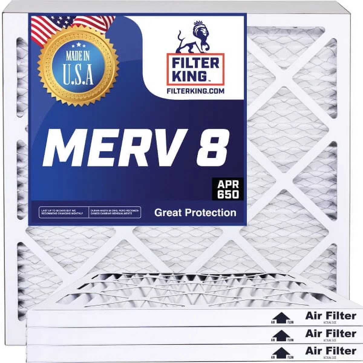 King MERV Furnace 8 HVAC | A/C 8 9.5x8x1a 9.5 Size: .75" Filters | x | Pleated MADE IN Filter Air USA Actual Filter | 4-PACK x