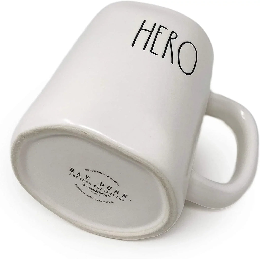 Tea Mug LL Mug with HERO Dunn Rae Ceramic Black White DOCTOR Letter