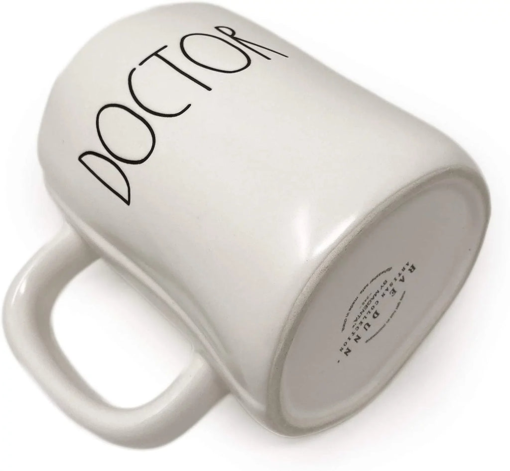 Tea Mug LL Mug with HERO Dunn Rae Ceramic Black White DOCTOR Letter