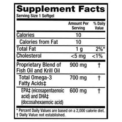Oil 2 & Mg, in 40 Advanced Softgels, 900 4 MegaRed Omega-3 Krill Oil Ct, 1 Fish Pack