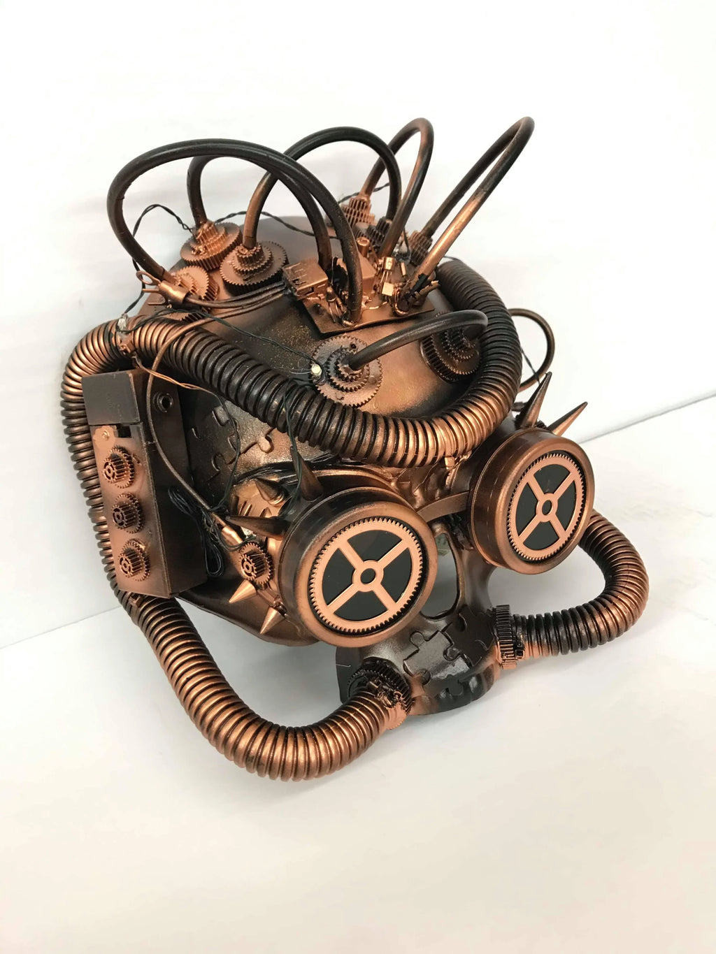 Masquerade Goggles Light-Up Copper LED Steampunk Mask Adult Skull Post Metallic