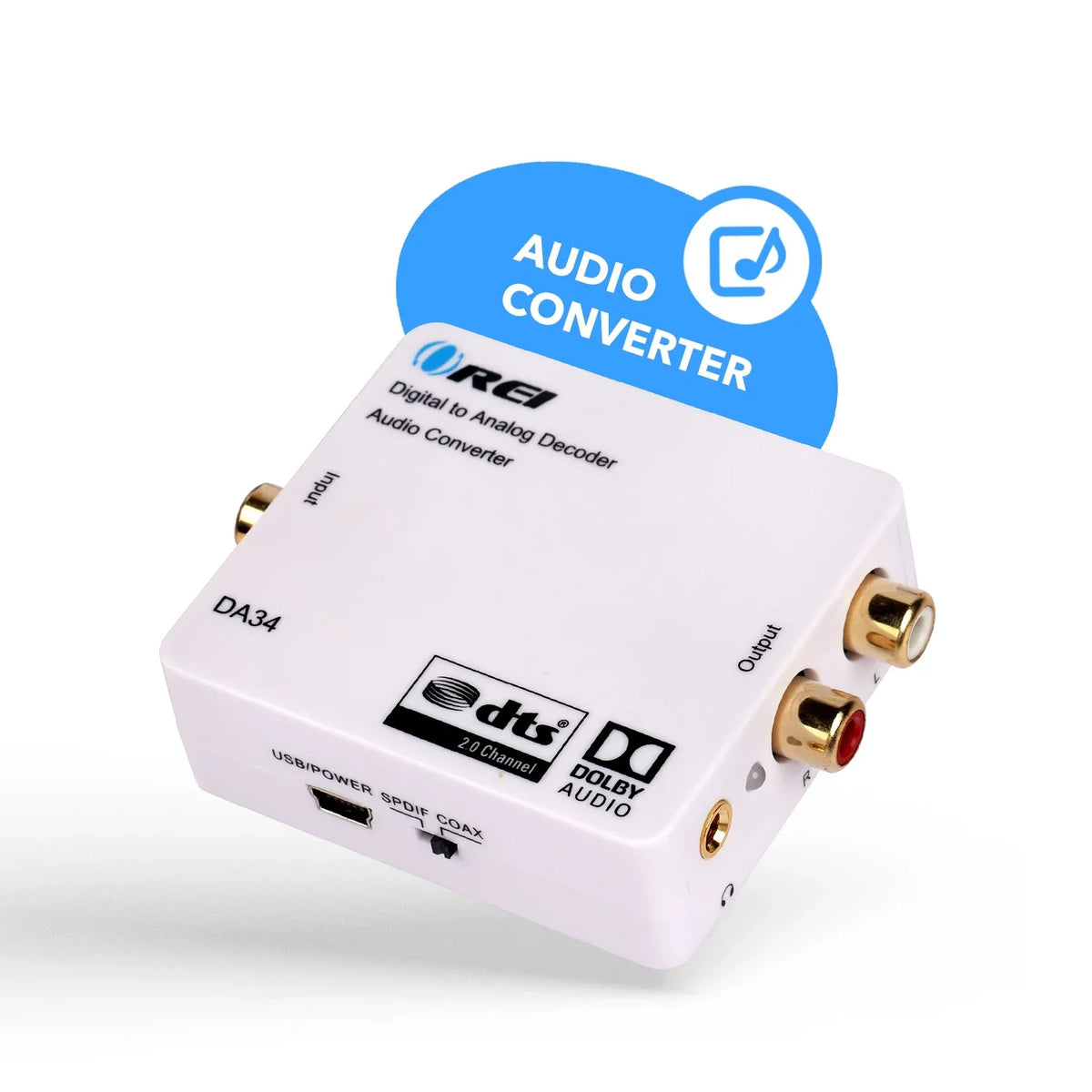 Orei DA34 RCA Input 5.1-Channel to Headphone Digital Output Audio to SPDIF/Coaxial Decoder Analog L/R/3.5mm