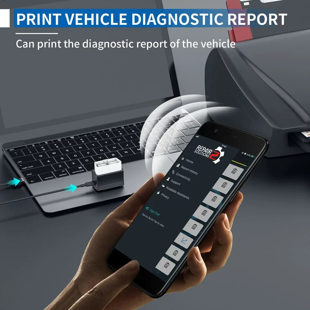 Engine 12V Light Airbag Check SRS System Reader Scanner Scanner and Wireless OBDII Car Tool for Read IOS Code Automotive Phones Clean Code Bluetooth Diagnostic Innova OBD2 6000P Android ABS Vehicle