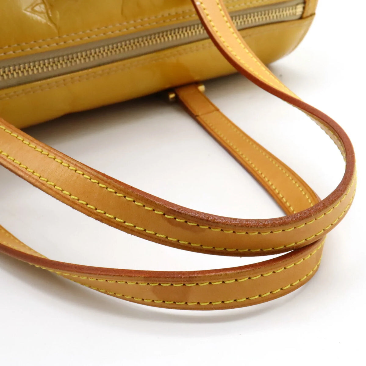 Pre-Owned Leather M91006 Handbag LOUIS (Fair) Yellow Enamel Vernis VUITTON Beige Bedford Monogram