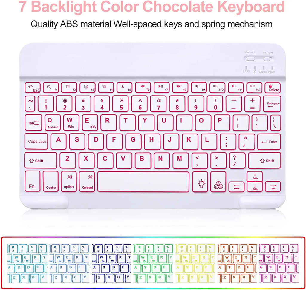 Built-in Pencil Keyboard Holder Air Apple iPad 5th Kvago 2022 Case Bluetooth Gen Keyboard for iPad Pink