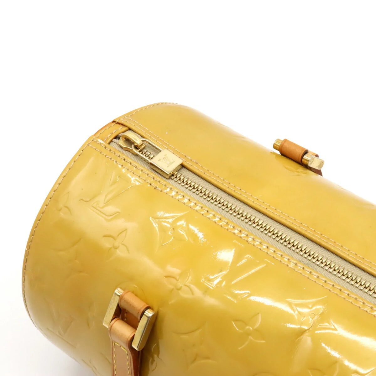 Pre-Owned Leather M91006 Handbag LOUIS (Fair) Yellow Enamel Vernis VUITTON Beige Bedford Monogram
