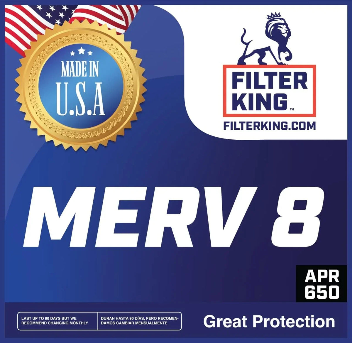 IN Filter Furnace Size: Filters 8 Filter King | USA MADE | x 12.5x8x1a 4-PACK 12.5 Actual | .75" x A/C Air 8 | HVAC MERV Pleated