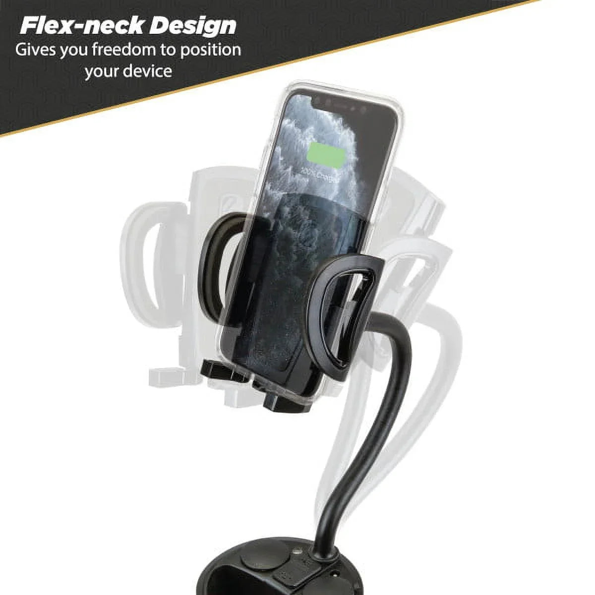 Mount Scosche 4” Car Powerhub Cup and Adjustable Holder Arm UH2PCUP Black